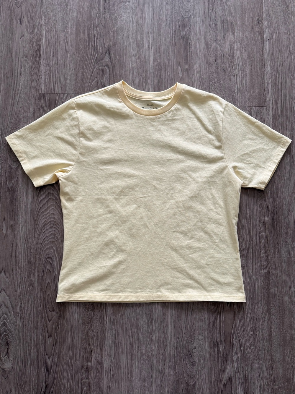 Abercrombie & Fitch Pale Yellow Crew Neck Tee